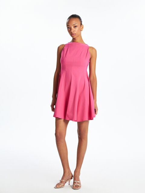 LCWAIKIKI Classic Halter Neck Peplum Mini Dress - S5P988Z8-EQK