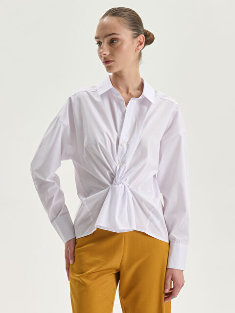 LCWAIKIKI Classic Gathered Detail Women's Shirt - S5P991Z8-Q6K