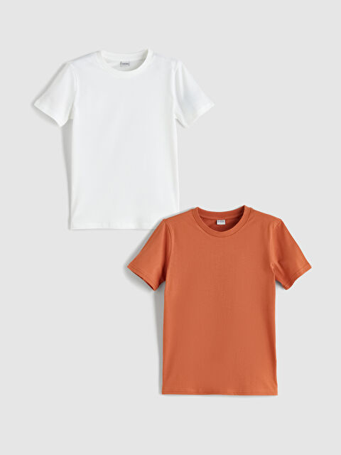 LCW Kids Bisiklet Yaka Erkek Çocuk Tişört 2'li - S5PA13Z4-1AU