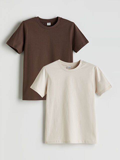 LCW Kids Bisiklet Yaka Erkek Çocuk Tişört 2'li - S5PA13Z4-Z7U