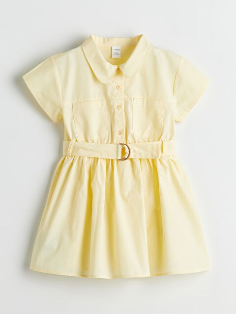 LCW Kids Collared Neck Cotton Girls' Dress - S5PA43Z1-FEZ