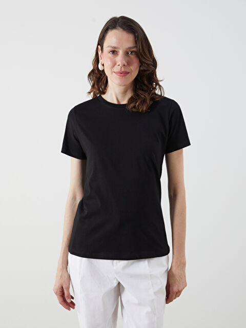 LCWAIKIKI Classic Bisiklet Yaka Kadın Tişört - S5PA60Z8-CVL