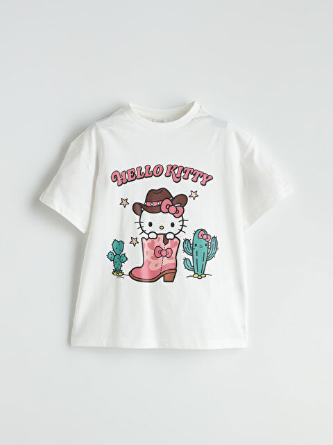 LCW Kids Bisiklet Yaka Hello Kitty Baskılı Kız Çocuk Tişört - S5PA99Z4-R9J