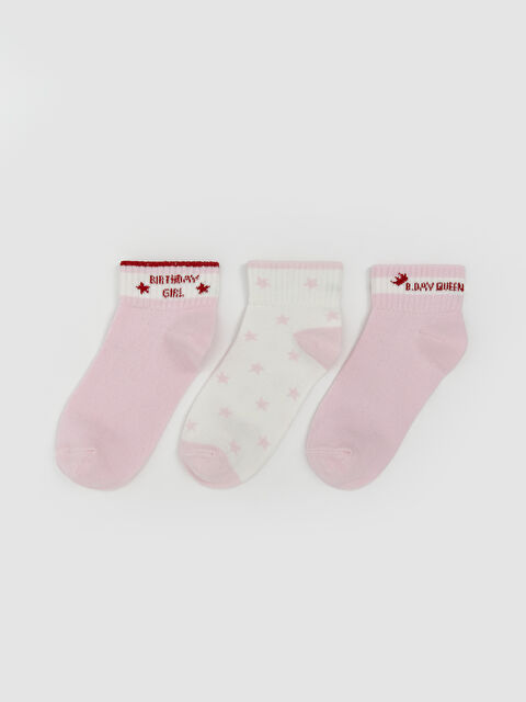 LCW Kids Desenli Kız Çocuk Patik Çorap 3'lü - S5PB38Z4-FXK