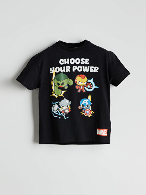 LCW Kids Bisiklet Yaka Avengers Baskılı Erkek Çocuk Tişört - S5PB72Z1-CVL