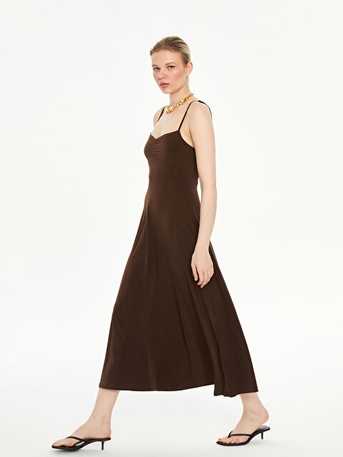 LCW Vision Kalp Yaka Büzgü Detaylı Elbise - S5PC09Z8-HDN