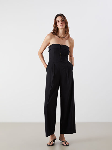 LCW Vision Straplez Yaka Kadın Pileli Tulum - S5PC14Z8-CVL