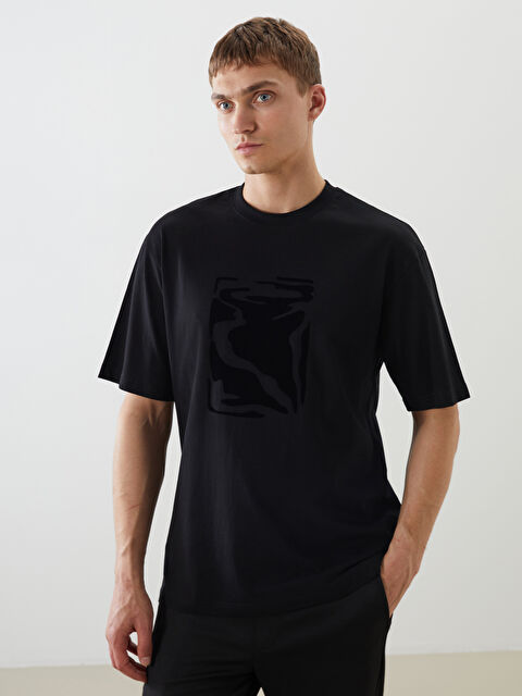 LCW Vision Bisiklet Yaka Baskılı Penye Erkek Tişört - S5PC47Z8-CVL