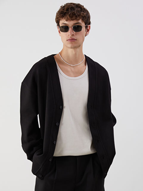 XSIDE Rahat Kalıp V Yaka Uzun Kollu Erkek Hırka - S5PC50Z8-CVL