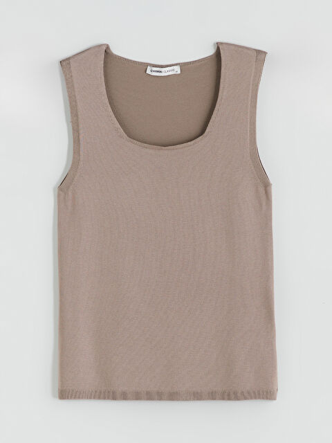 LCWAIKIKI Classic Kare Yaka Kadın Triko Atlet - S5PC78Z8-DS3