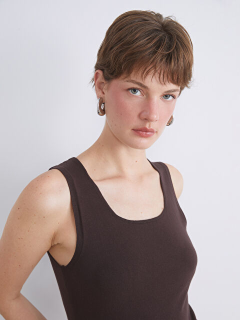 LCWAIKIKI Classic Kare Yaka Kadın Triko Atlet - S5PC78Z8-K42