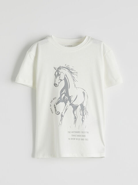 LCW Kids Bisiklet Yaka At Baskılı Erkek Çocuk Tişört - S5PC80Z1-Q6K