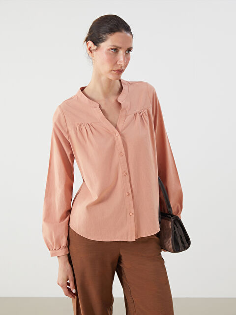 LCWAIKIKI Classic Kaçık Yaka Oversize Bluz - S5PC90Z8-GHV