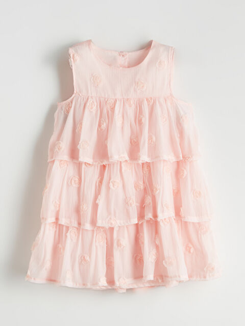 LCW Kids Çiçek Aplikeli Kız Çocuk Elbise - S5PD64Z1-FXC