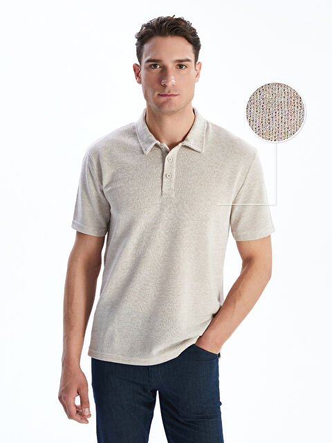 LCW Vision Polo Yaka Erkek Dokulu Tişört - S5PD74Z8-J0B