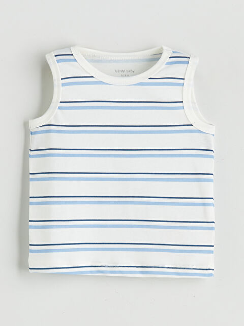 LCW baby Bisiklet Yaka Çizgili Erkek Bebek Atlet - S5PE11Z1-LFC