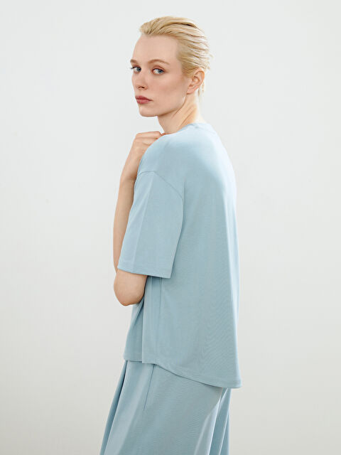 Soulife Bisiklet Yaka Modal Karışımlı Kadın Tişört - S5PE41Z8-CU5