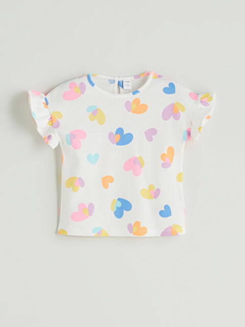 LCW Kids Bisiklet Yaka Baskılı Kız Çocuk Tişört - S5PE65Z1-LRA