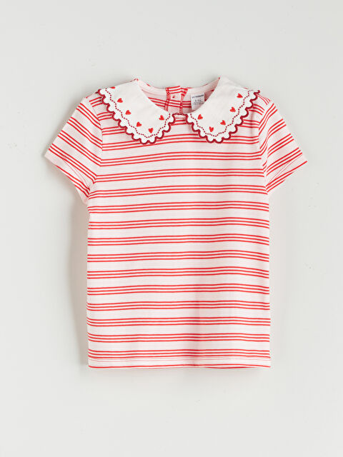 LCW baby Polo Yaka Çizgili Kız Çocuk Tişört - S5PE68Z1-LFC