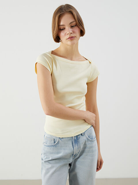 XSIDE Kayık Yaka Kadın Tişört - S5PE76Z8-DJQ