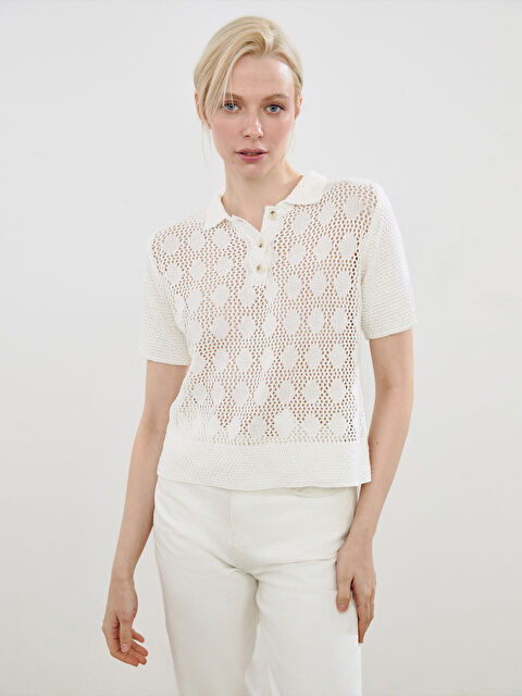 Soulife Polo Yaka Ajurlu Kadın Triko Kazak - S5PE89Z8-HZZ