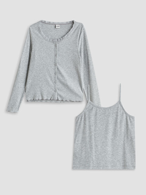 LCW Kids Bisiklet Yaka Kız Çocuk Atlet ve Hırka - S5PE96Z4-CT3