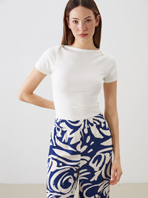 LCWAIKIKI Classic Kayık Yaka Kadın Tişört - S5PF33Z8-R9J