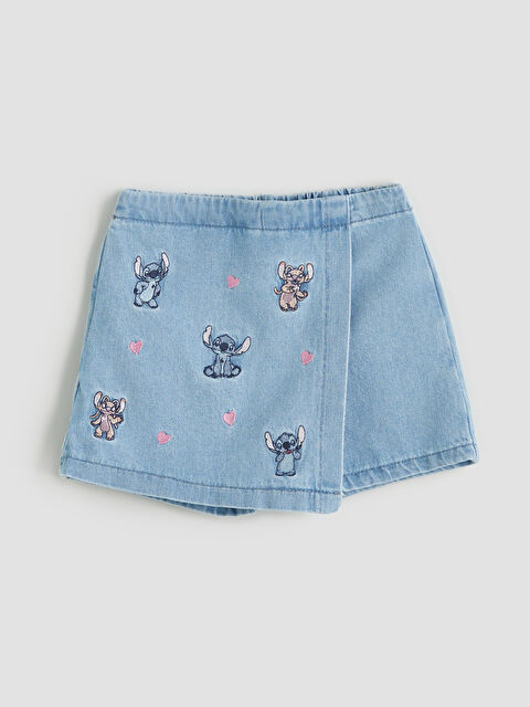 LCW Kids Lilo & Stitch Nakışlı Kız Çocuk Şort - S5PG03Z1-507