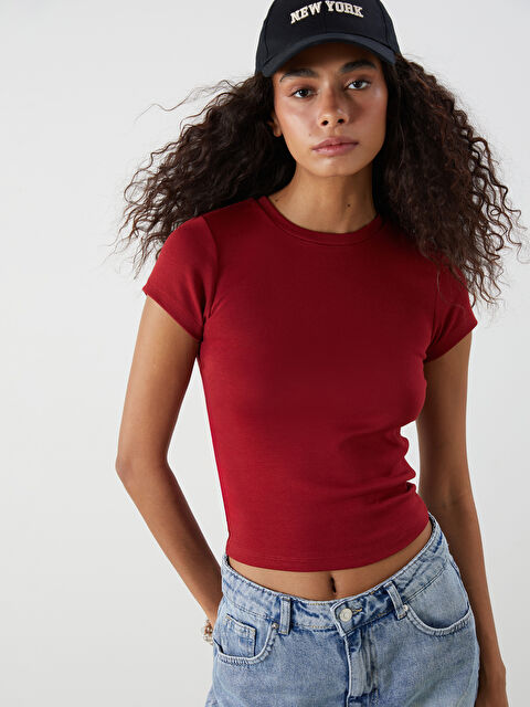 XSIDE Bisiklet Yaka Kadın Tişört - S5PG07Z8-HQG