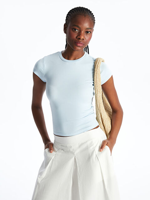 XSIDE Bisiklet Yaka Kadın Tişört - S5PG07Z8-CU5