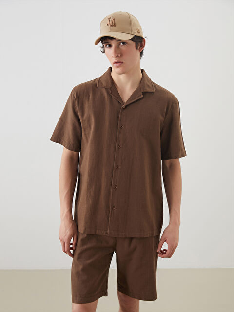 XSIDE Rahat Kalıp Resort Yaka Kısa Kollu Erkek Gömlek - S5PG21Z8-J0V