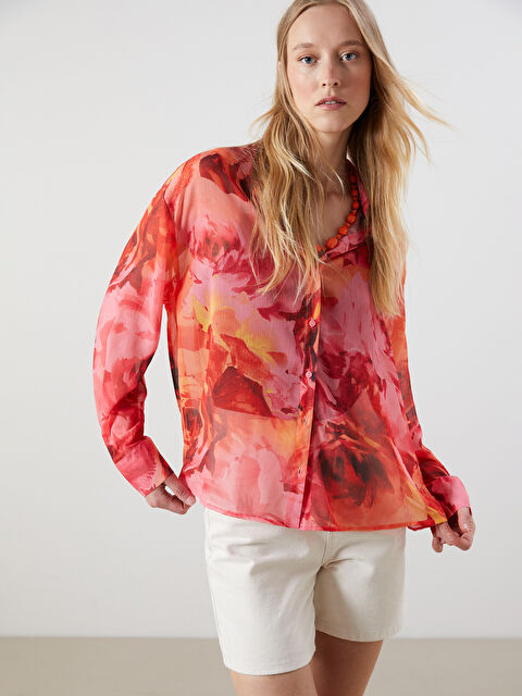 LCWAIKIKI Classic Leopard Print Oversize Women's Shirt - S5PG57Z8-LT9