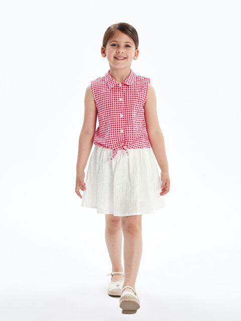 LCW Kids Ekose Kız Çocuk Gömlek ve Etek 2'li - S5PG68Z1-LNQ