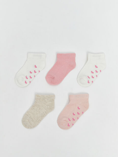 LCW baby Baskılı Kız Bebek Patik Çorap 5'li - S5PI00Z1-FDK