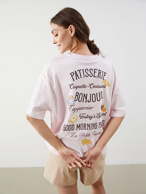 LCW Young Crew Neck Printed Oversize Women's Pyjama Top - S5PI05Z8-QVT