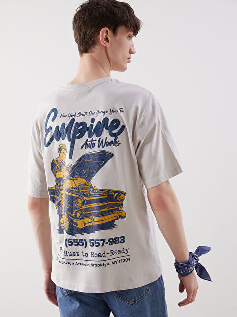 XSIDE Bisiklet Yaka Baskılı Penye Erkek Tişört - S5PI49Z8-SHE