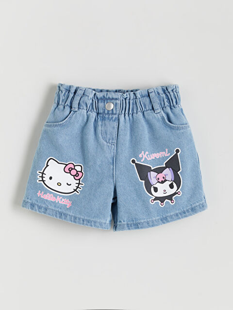 LCW Kids Hello Kitty Baskılı Kız Çocuk Jean Şort - S5PI71Z1-LR1