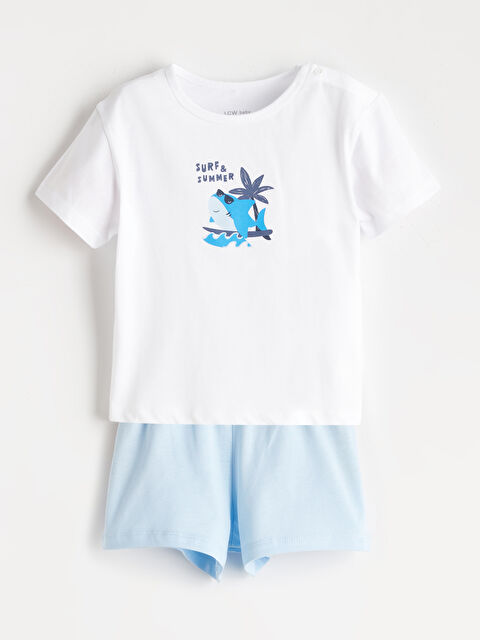 LCW baby Baskılı Erkek Bebek Tişört ve Şort 2'li - S5PJ00Z1-R9J