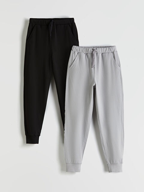LCW Kids Beli Lastikli Erkek Çocuk Jogger Eşofman Alt 2'li - S5PJ89Z4-CVL