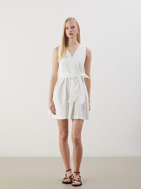 XSIDE Kruvaze Yaka Poplin Mini Elbise - S5PJ96Z8-Q6K