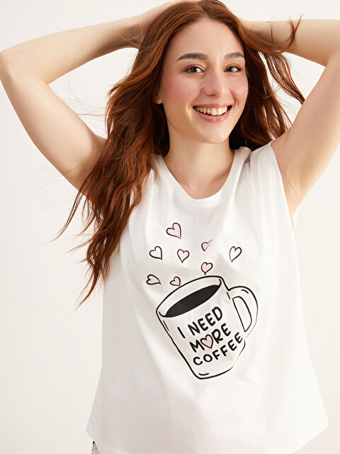 LCW DREAM Petite Bisiklet Yaka Kadın Şortlu Pijama Takımı - S5PK34Z8-LT4