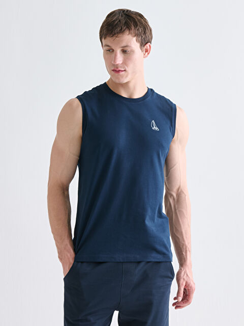 LCWAIKIKI Classic Bisiklet Yaka Baskılı Erkek Kolsuz Tişört - S5PK89Z8-DWP