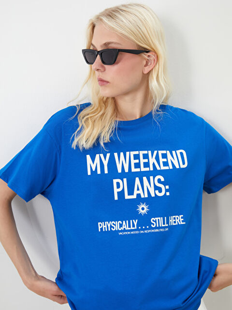 LCW Vision Bisiklet Yaka Baskılı Kadın Tişört - S5PL31Z8-JUF