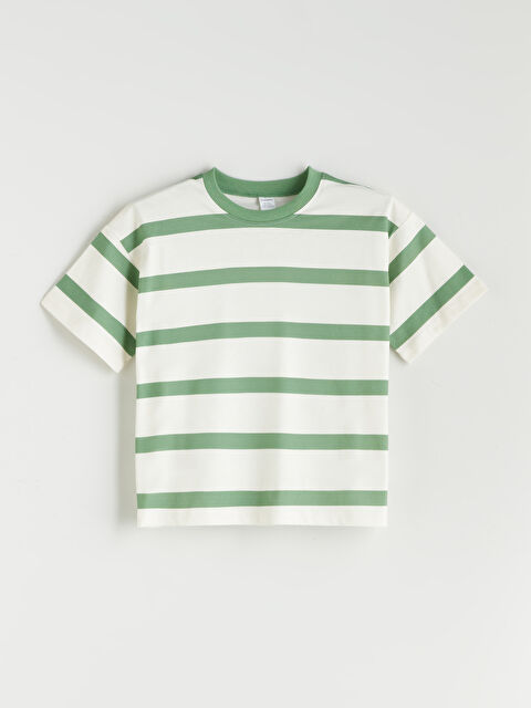 LCW Kids Bisiklet Yaka Çizgili Erkek Çocuk Tişört - S5PL42Z1-LRR