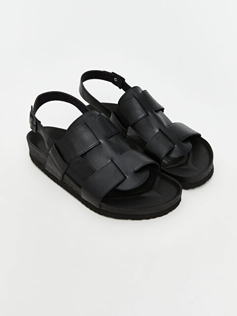 LCW STEPS Deri Görünümlü Erkek Sandalet - S5PL74Z8-HUC