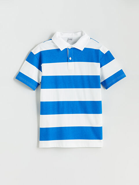 LCW Kids Polo Yaka Çizgili Erkek Çocuk Tişört - S5PL90Z4-LQL