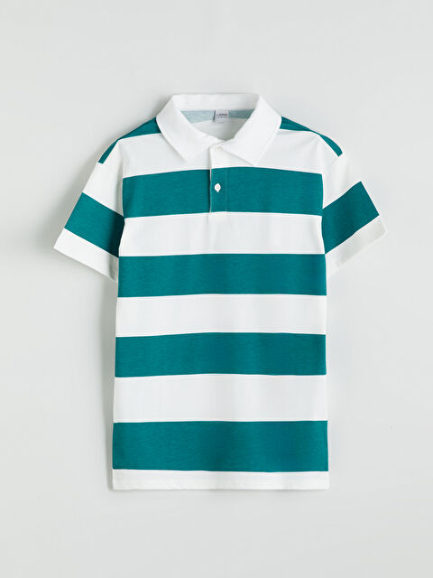 LCW Kids Polo Yaka Çizgili Erkek Çocuk Tişört - S5PL90Z4-LRN