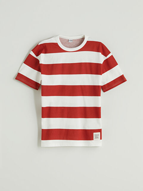 LCW Kids Bisiklet Yaka Çizgili Erkek Çocuk Tişört - S5PL91Z4-LSV