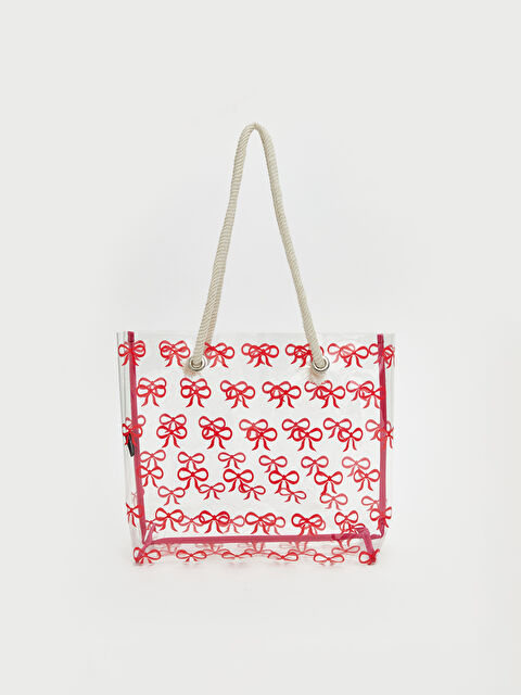 LCW ACCESSORIES Fiyonk Desenli Kadın Plaj Çantası - S5PM21Z8-Q57