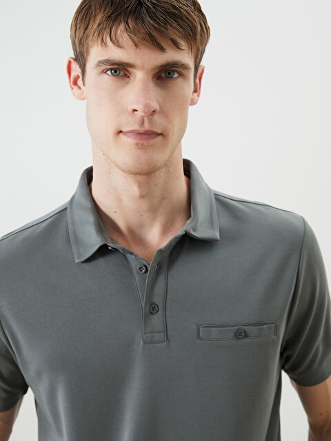 LCWAIKIKI Classic Polo Yaka Merserize Görünümlü Erkek Tişört - S5PN03Z8-D2J